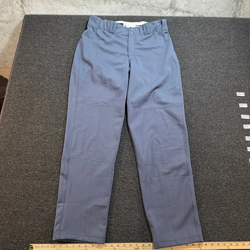 Adidas Baseball Pants Mens XL Open Bottom Grey Reinforced Knee NEW